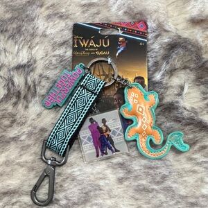 Iwaju Teal & Orange Lizard Keychain with Strap